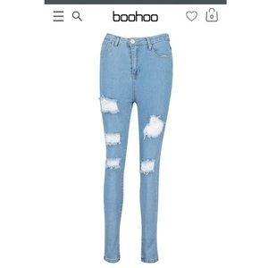 High waisted skinny light jeans
